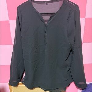 Chic Black Sheer Blouse